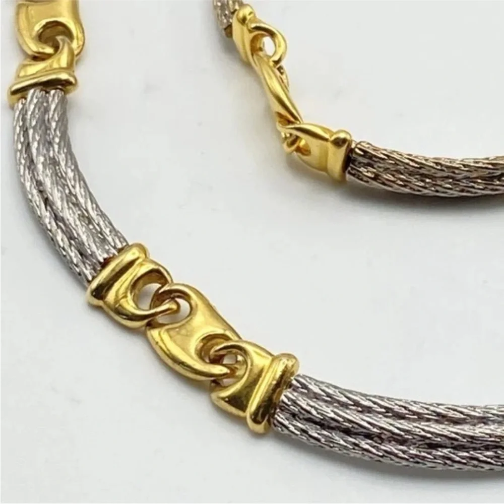 Vintage GUCCI Gold & Silver Horsebit Necklace, Bracelet & Earring—Rare Set - Picture 5 of 14